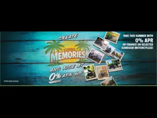 Ride this summer with 0% APR HP finance on selected Kawasaki motorcycles!
